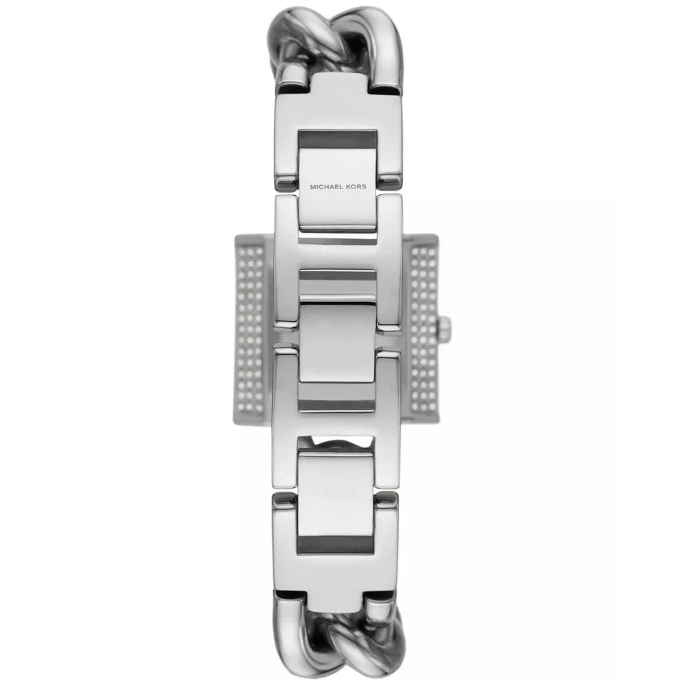 Michael Kors MK4718 Mk Chain Lock White Dial 25 mm Women's Watch New - Picture 3 of 7